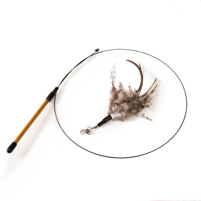 Feather Cat Teaser Wand with Replaceable Heads