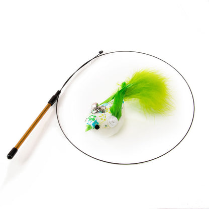 Feather Cat Teaser Wand with Replaceable Heads
