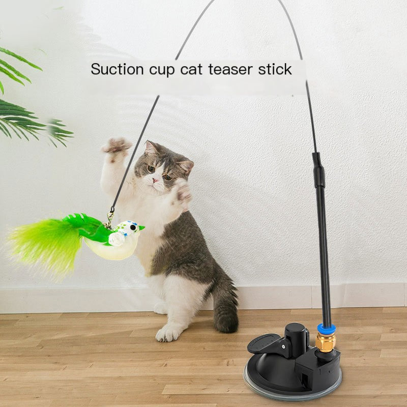 Feather Cat Teaser Wand with Replaceable Heads
