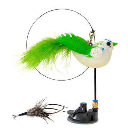 Feather Cat Teaser Wand with Replaceable Heads