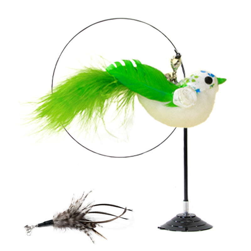 Feather Cat Teaser Wand with Replaceable Heads
